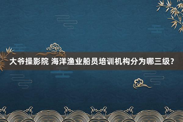 大爷操影院 海洋渔业船员培训机构分为哪三级？